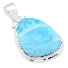 15.77cts natural blue larimar fancy 925 sterling silver pendant jewelry u60308