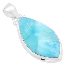14.62cts natural blue larimar marquise sterling silver pendant jewelry u60310
