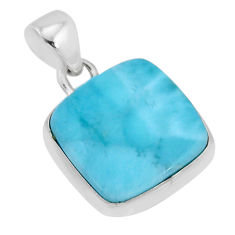 15.02cts natural blue larimar octagan 925 sterling silver pendant jewelry y71523