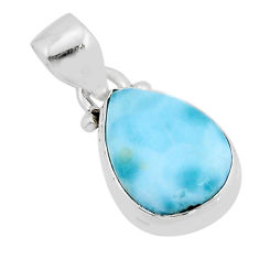 6.19cts natural blue larimar pear 925 sterling silver pendant jewelry y71665