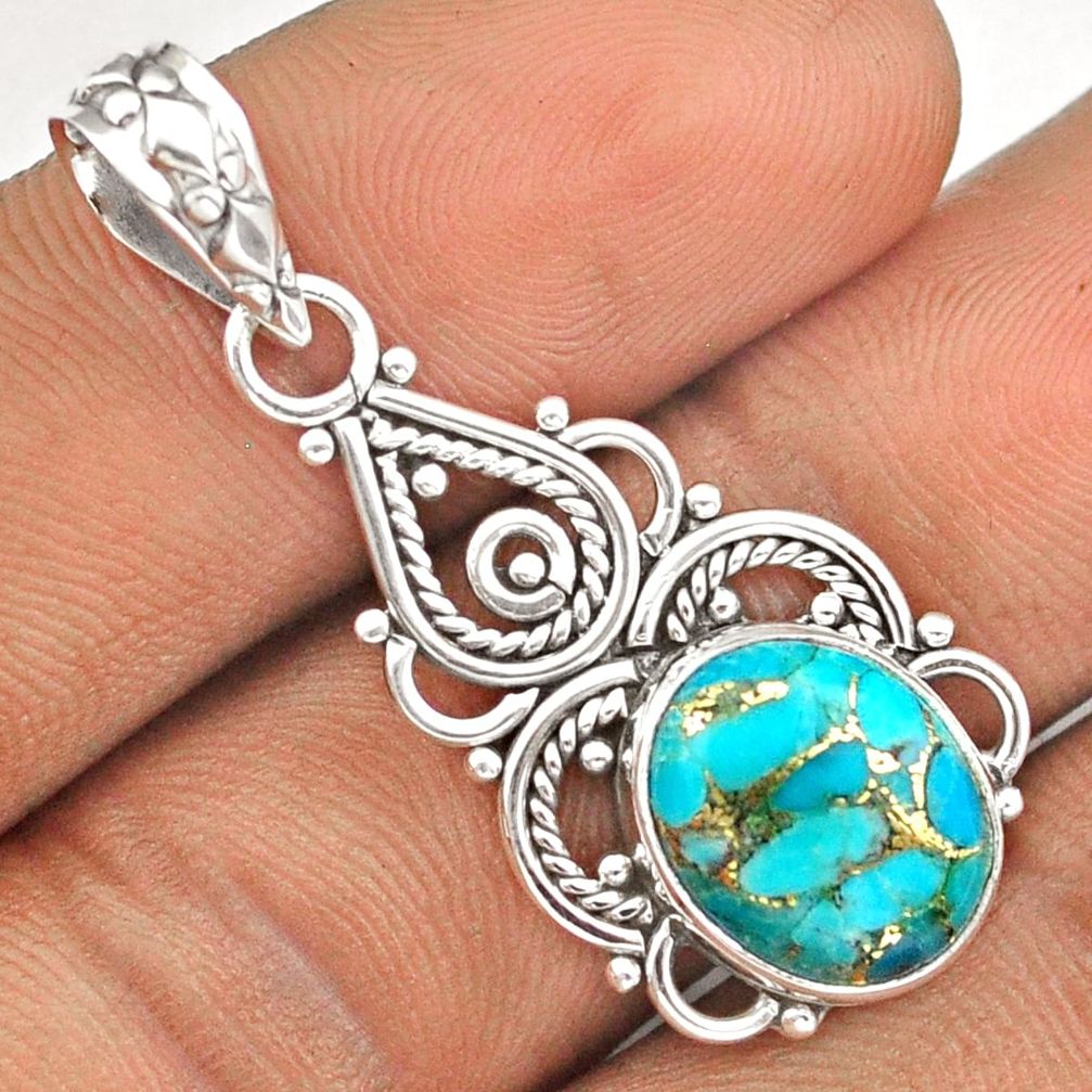 blue mojave turquoise 925 sterling silver pendant jewelry u7932