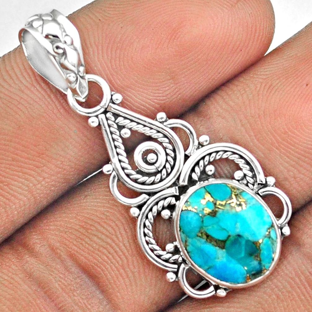 blue mojave turquoise 925 sterling silver pendant jewelry u7933