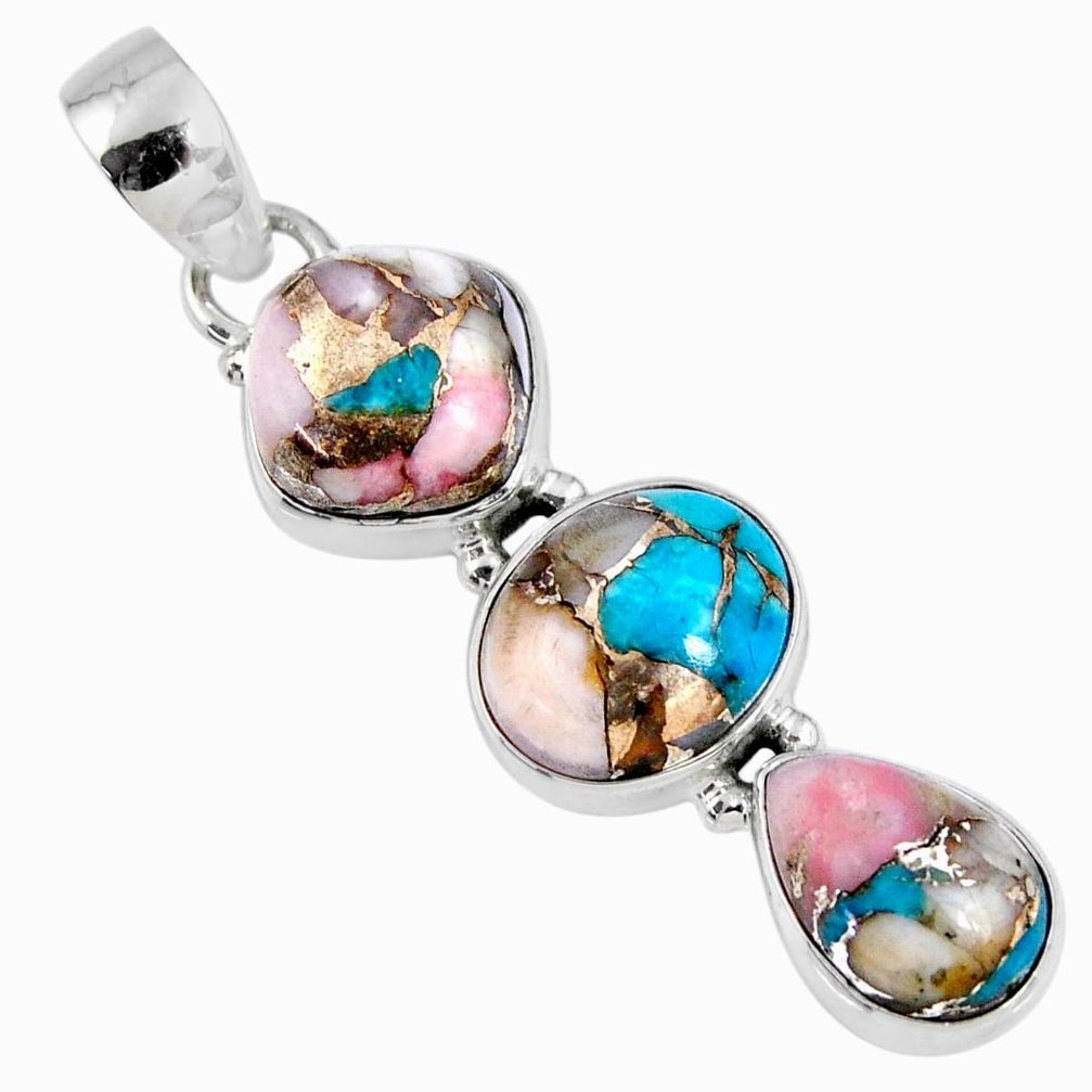 14.72cts natural blue opal in turquoise 925 sterling silver pendant r56216