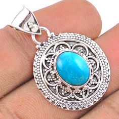 4.38cts natural blue opaline 925 sterling silver pendant jewelry u17802
