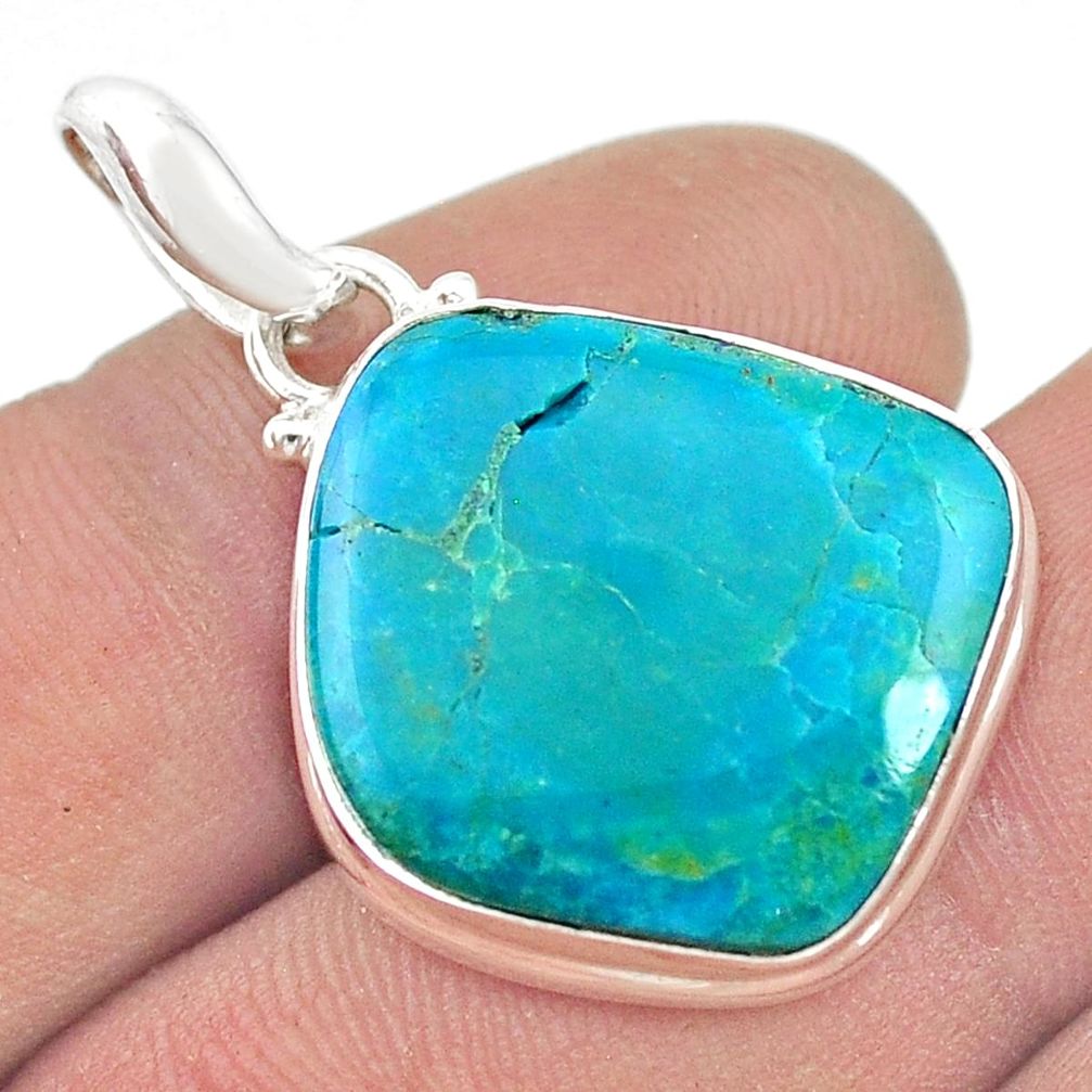 13.42cts natural blue opaline fancy 925 sterling silver pendant jewelry d48627