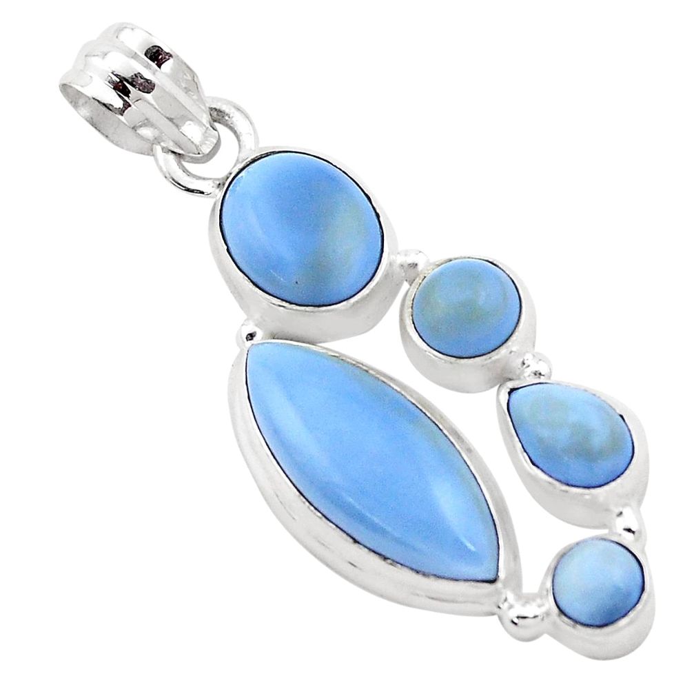 13.71cts natural blue owyhee opal 925 sterling silver pendant jewelry p13871