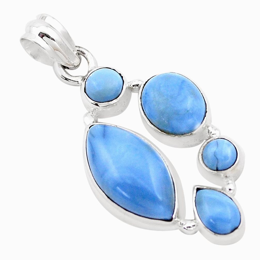 14.12cts natural blue owyhee opal 925 sterling silver pendant jewelry p13873