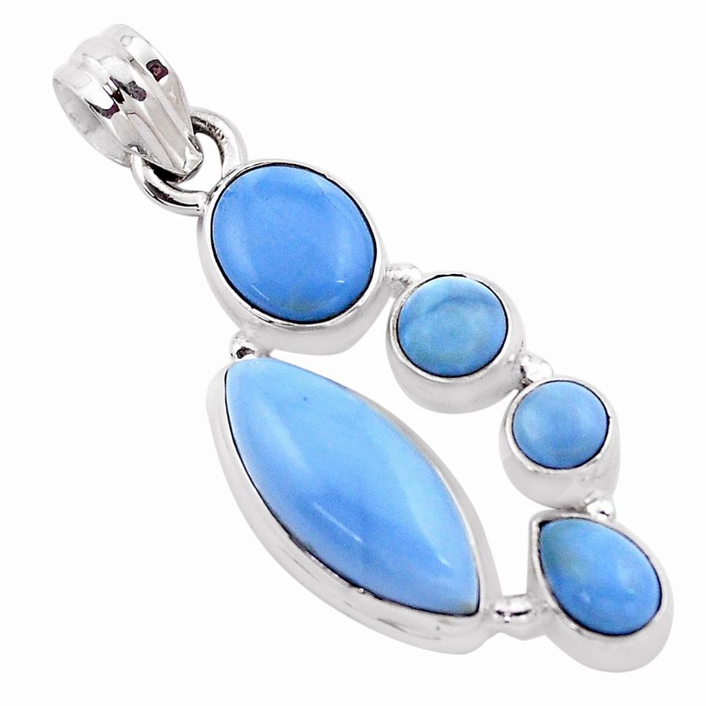 13.71cts natural blue owyhee opal 925 sterling silver pendant jewelry p13874