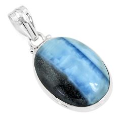 Clearance Sale- 17.73cts natural blue owyhee opal 925 sterling silver pendant jewelry p46164
