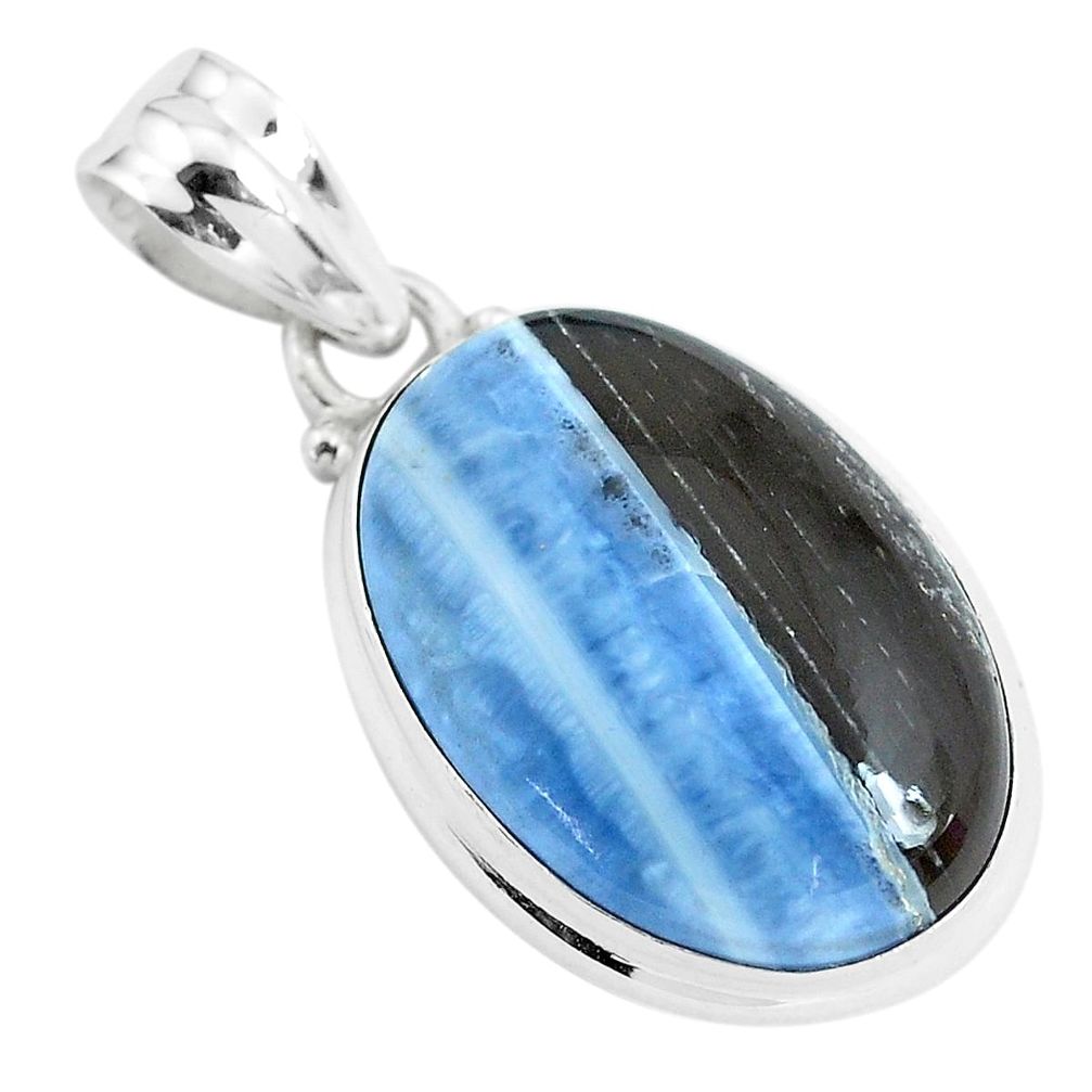 16.73cts natural blue owyhee opal 925 sterling silver pendant jewelry p46168