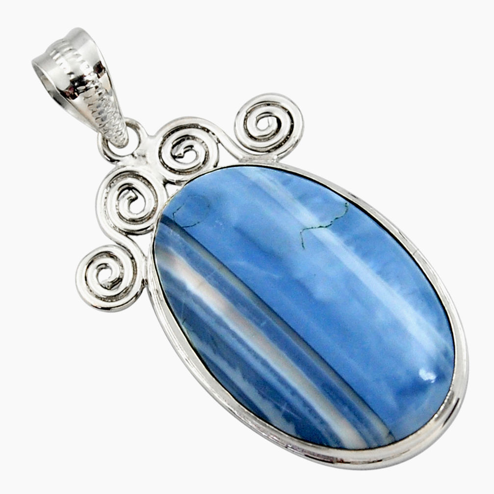 18.70cts natural blue owyhee opal 925 sterling silver pendant jewelry r27941