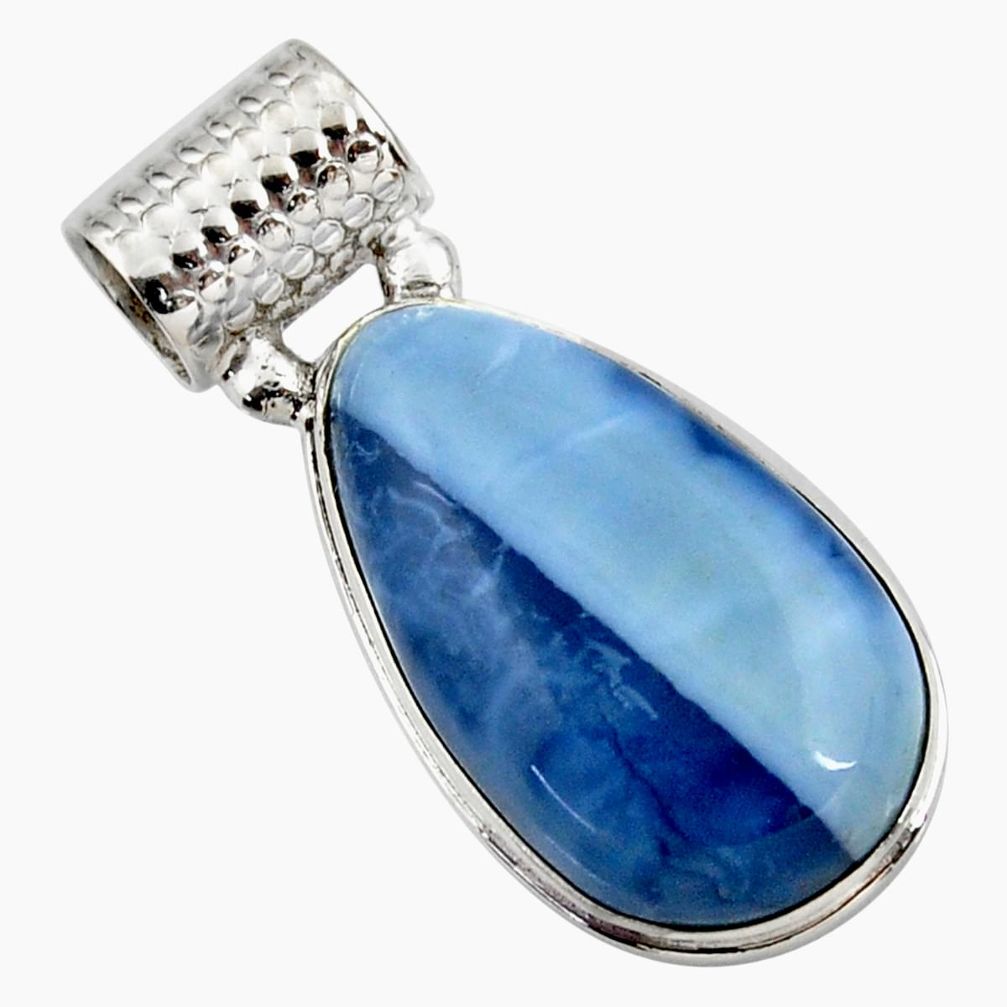 19.72cts natural blue owyhee opal 925 sterling silver pendant jewelry r27942