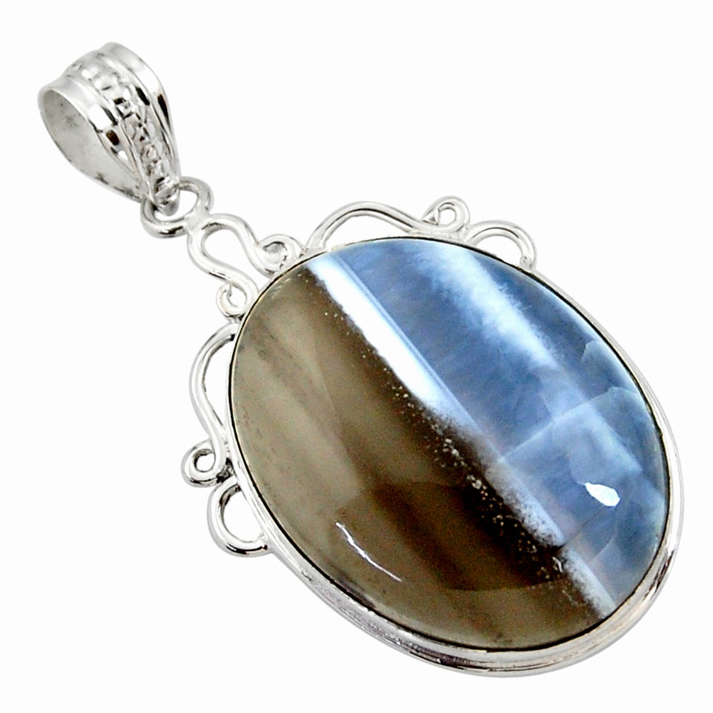 22.05cts natural blue owyhee opal 925 sterling silver pendant jewelry r27948