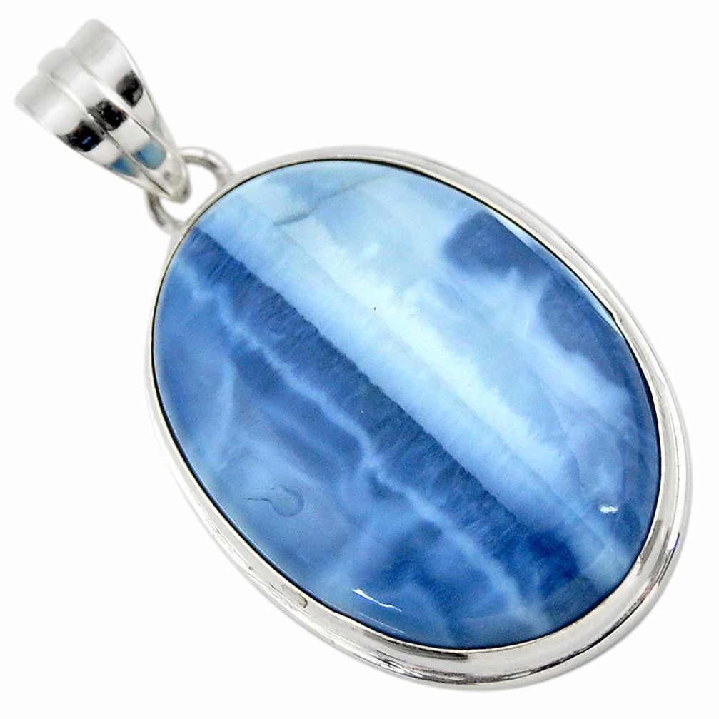 22.59cts natural blue owyhee opal 925 sterling silver pendant jewelry r32154