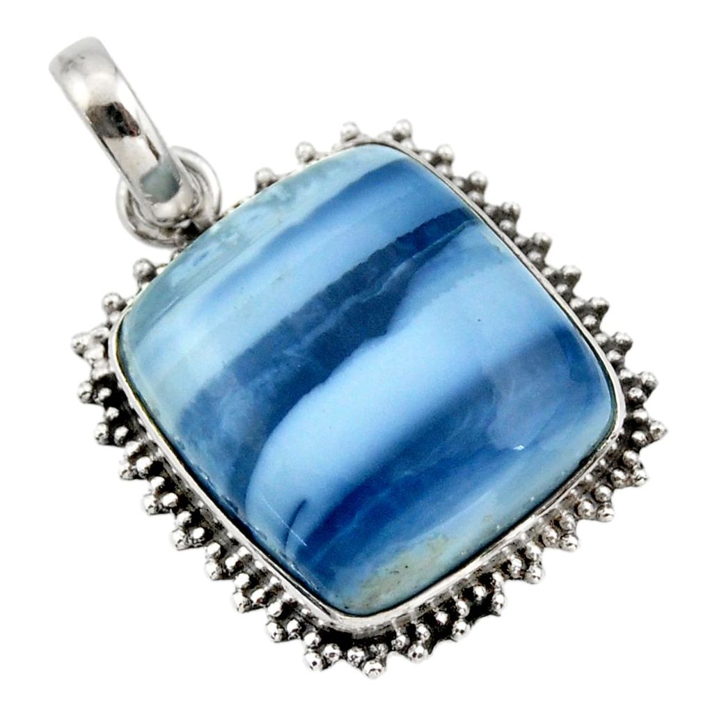 23.11cts natural blue owyhee opal 925 sterling silver pendant jewelry r32160