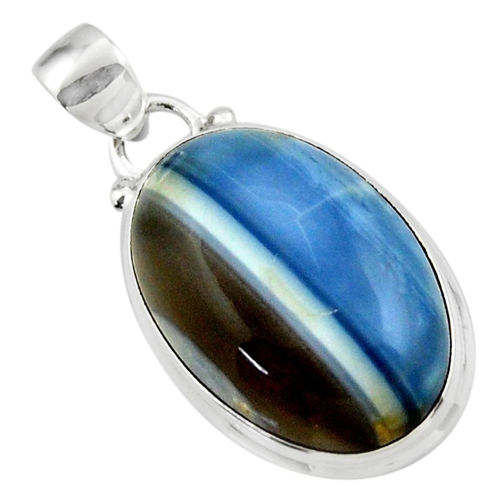 15.08cts natural blue owyhee opal 925 sterling silver pendant jewelry r46401