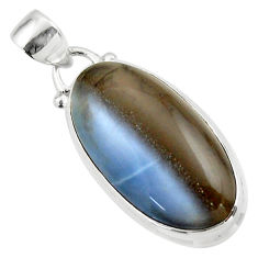 14.90cts natural blue owyhee opal 925 sterling silver pendant jewelry r46405