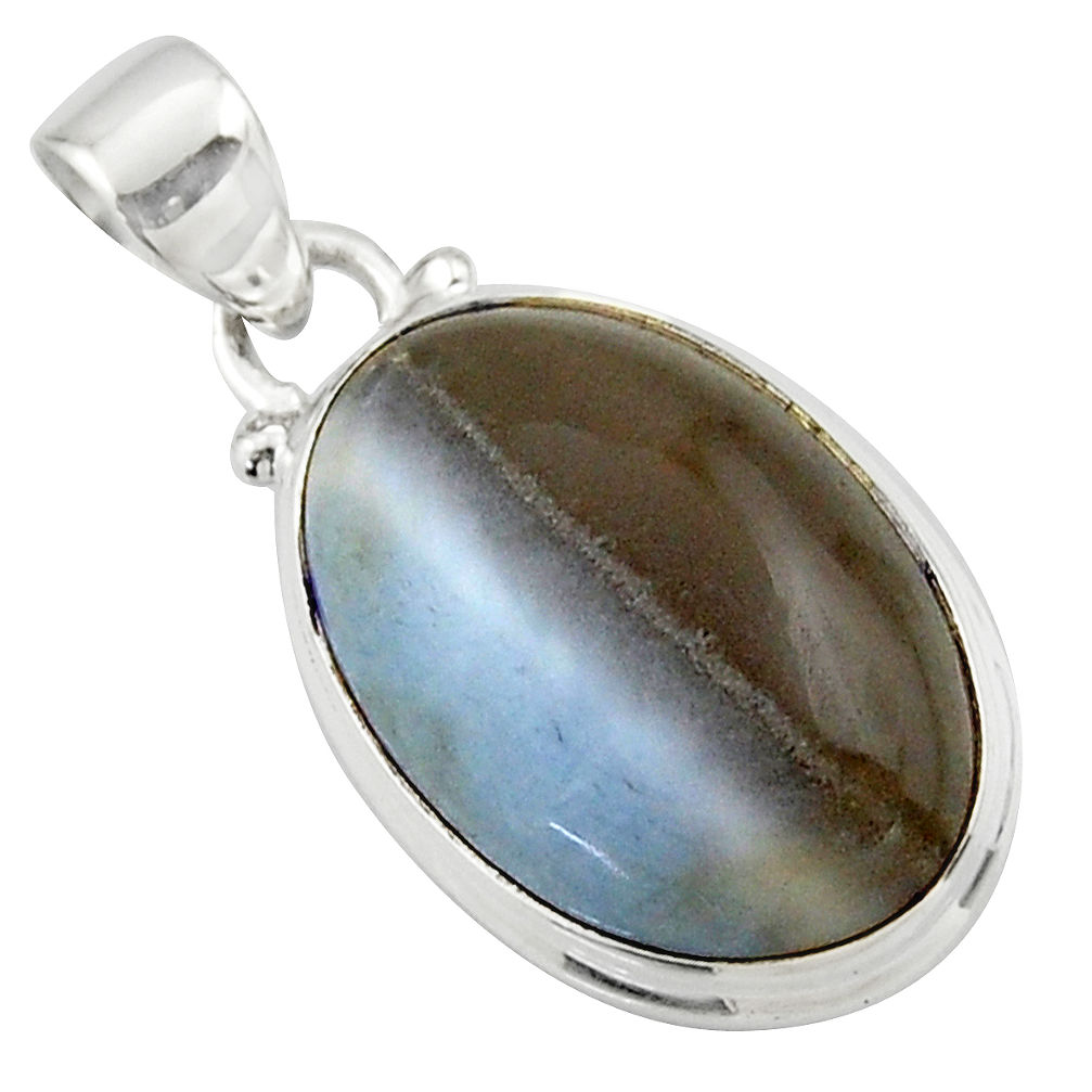 12.15cts natural blue owyhee opal 925 sterling silver pendant jewelry r46408