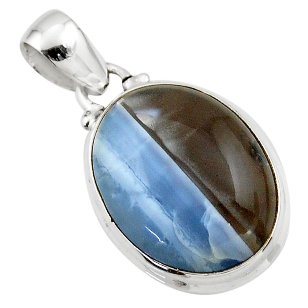 12.98cts natural blue owyhee opal 925 sterling silver pendant jewelry r46409