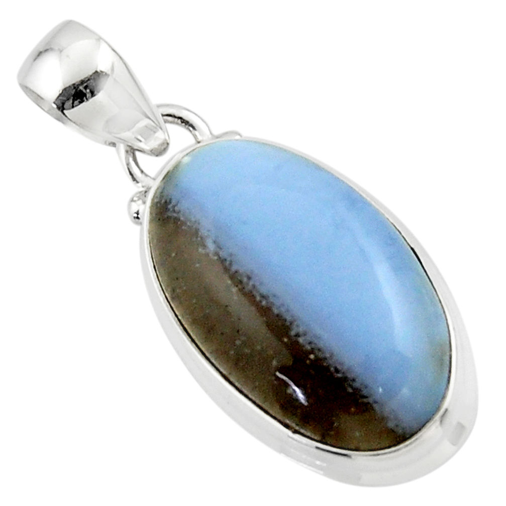 5.03gms natural blue owyhee opal 925 sterling silver pendant jewelry r46411