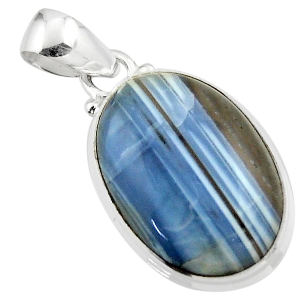 13.22cts natural blue owyhee opal 925 sterling silver pendant jewelry r46412