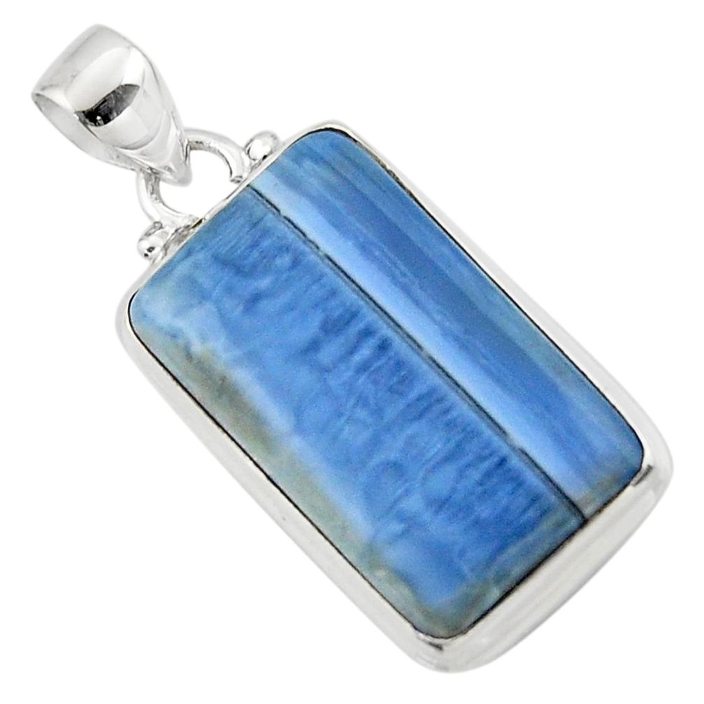 13.62cts natural blue owyhee opal 925 sterling silver pendant jewelry r46415