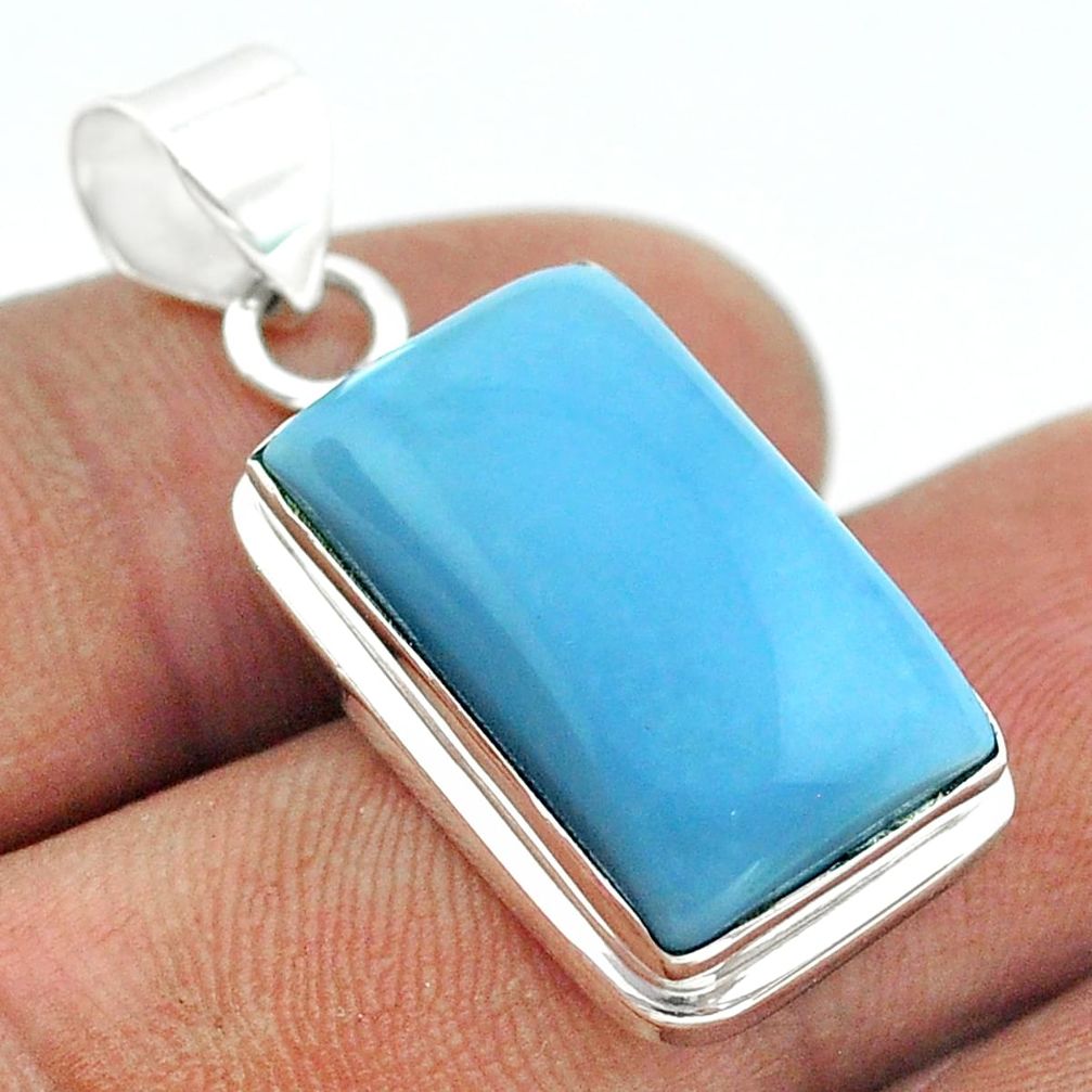 16.20cts natural blue owyhee opal 925 sterling silver pendant jewelry t53836