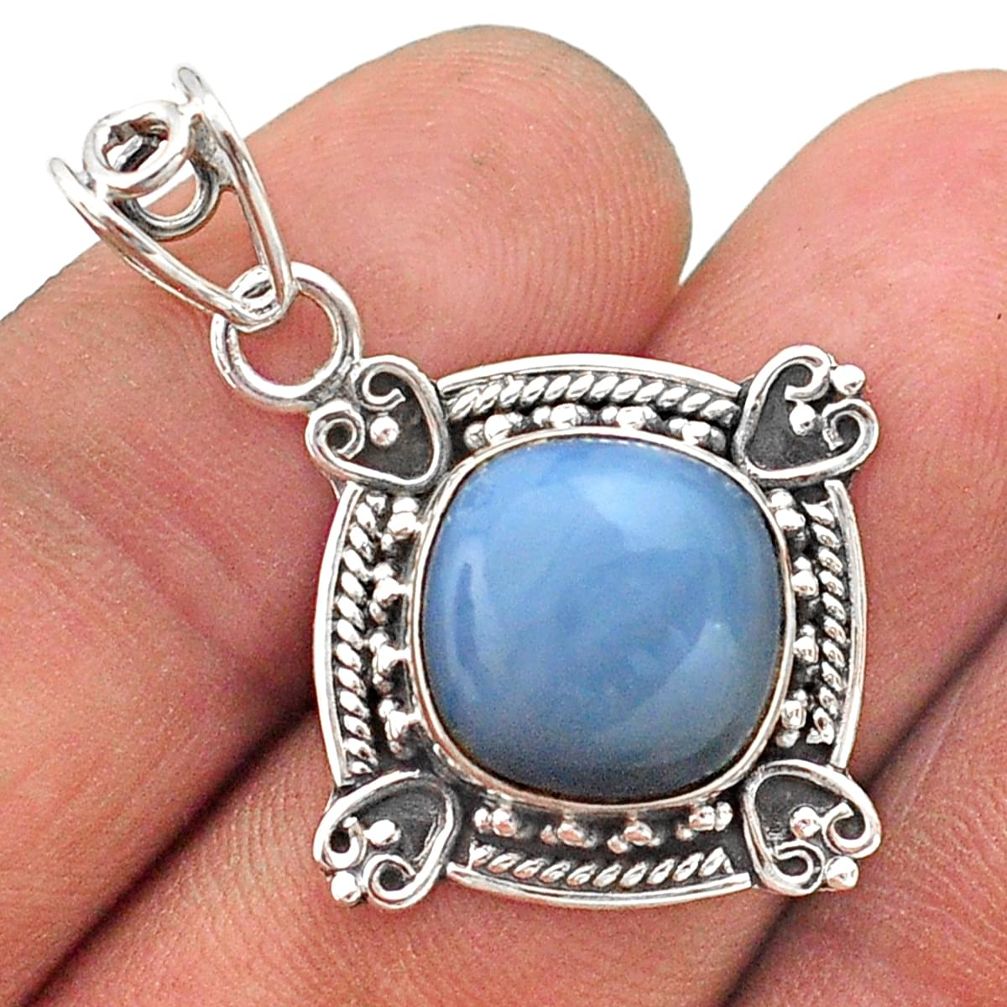 6.54cts natural blue owyhee opal 925 sterling silver pendant jewelry t63781