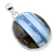 17.73cts natural blue owyhee opal 925 sterling silver pendant jewelry u40342
