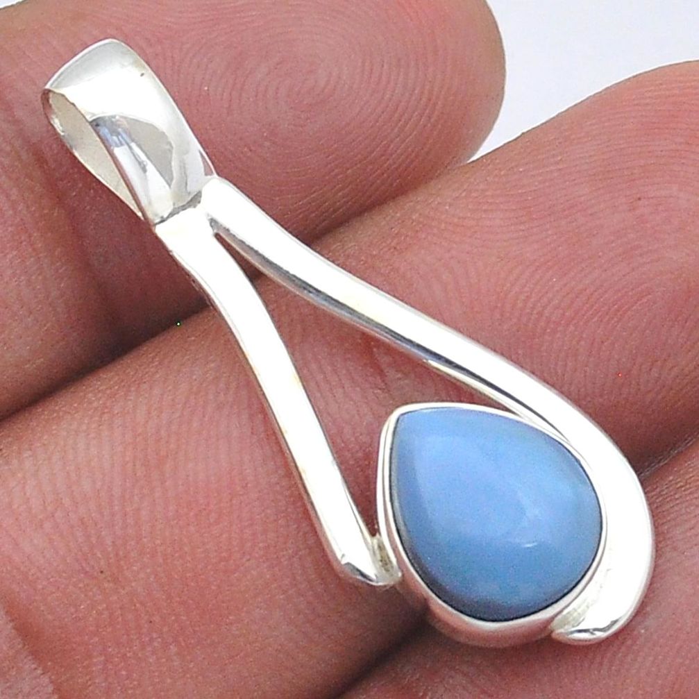 3.93cts natural blue owyhee opal 925 sterling silver pendant jewelry u61822