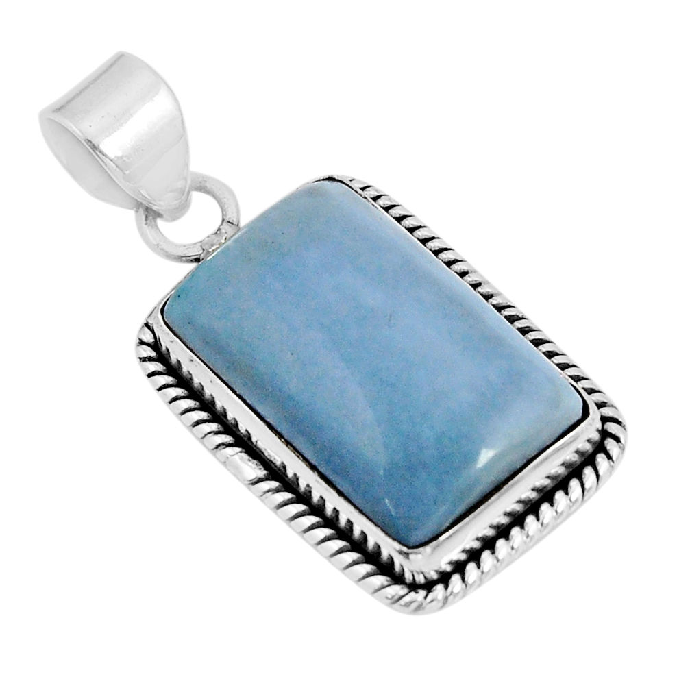 13.66cts natural blue owyhee opal 925 sterling silver pendant jewelry y55534