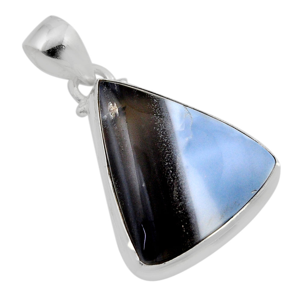 15.96cts natural blue owyhee opal 925 sterling silver pendant jewelry y89048