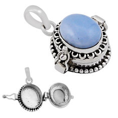 5.50cts natural blue owyhee opal 925 sterling silver poison box pendant n34568
