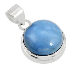 9.03cts natural blue owyhee opal round sterling silver pendant jewelry y55560