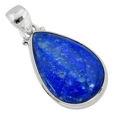 14.57cts natural blue quartz palm stone 925 sterling silver pendant r94839