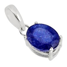 2.80cts natural blue sapphire oval 925 sterling silver pendant jewelry y74561