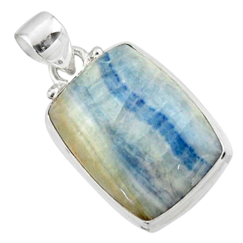 14.33cts natural blue scheelite (lapis lace onyx) 925 silver pendant r46427