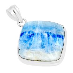 25.08cts natural blue scheelite (lapis lace onyx) 925 silver pendant y11698
