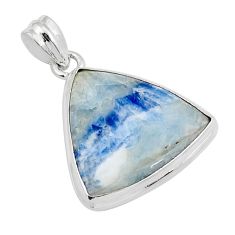 17.02cts natural blue scheelite (lapis lace onyx) 925 silver pendant y23337