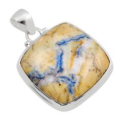 27.70cts natural blue scheelite (lapis lace onyx) 925 silver pendant y89103