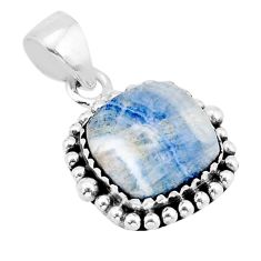 6.54cts natural blue scheelite (lapis lace onyx) cushion silver pendant y65778