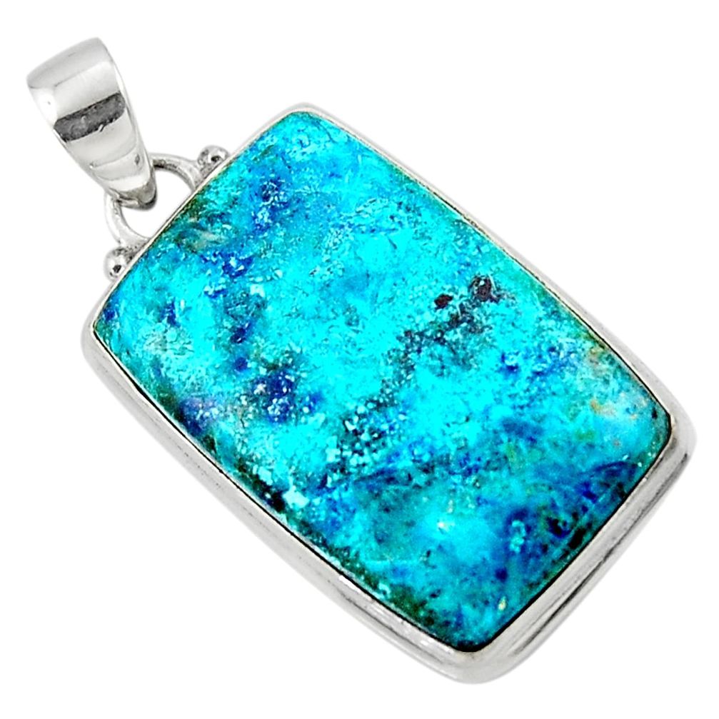 19.72cts natural blue shattuckite 925 sterling silver pendant jewelry r50535