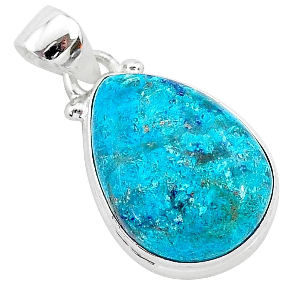 10.08cts natural blue shattuckite 925 sterling silver pendant jewelry r94980