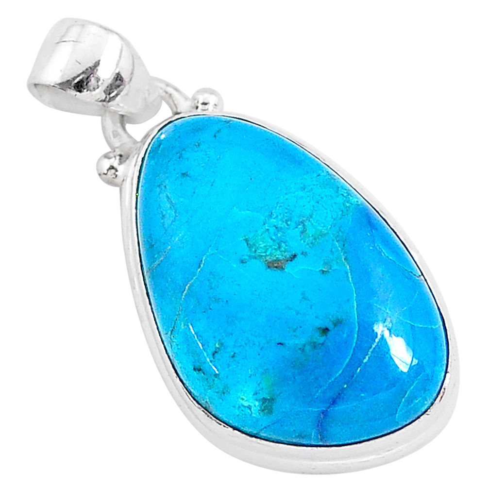 15.05cts natural blue shattuckite 925 sterling silver pendant jewelry r95015