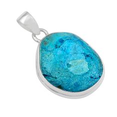 15.10cts natural blue shattuckite 925 sterling silver pendant jewelry y22891