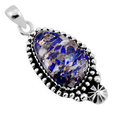 11.46cts natural blue sodalite fancy 925 sterling silver pendant jewelry n38184