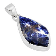 8.09cts natural blue sodalite fancy 925 sterling silver pendant jewelry y69221