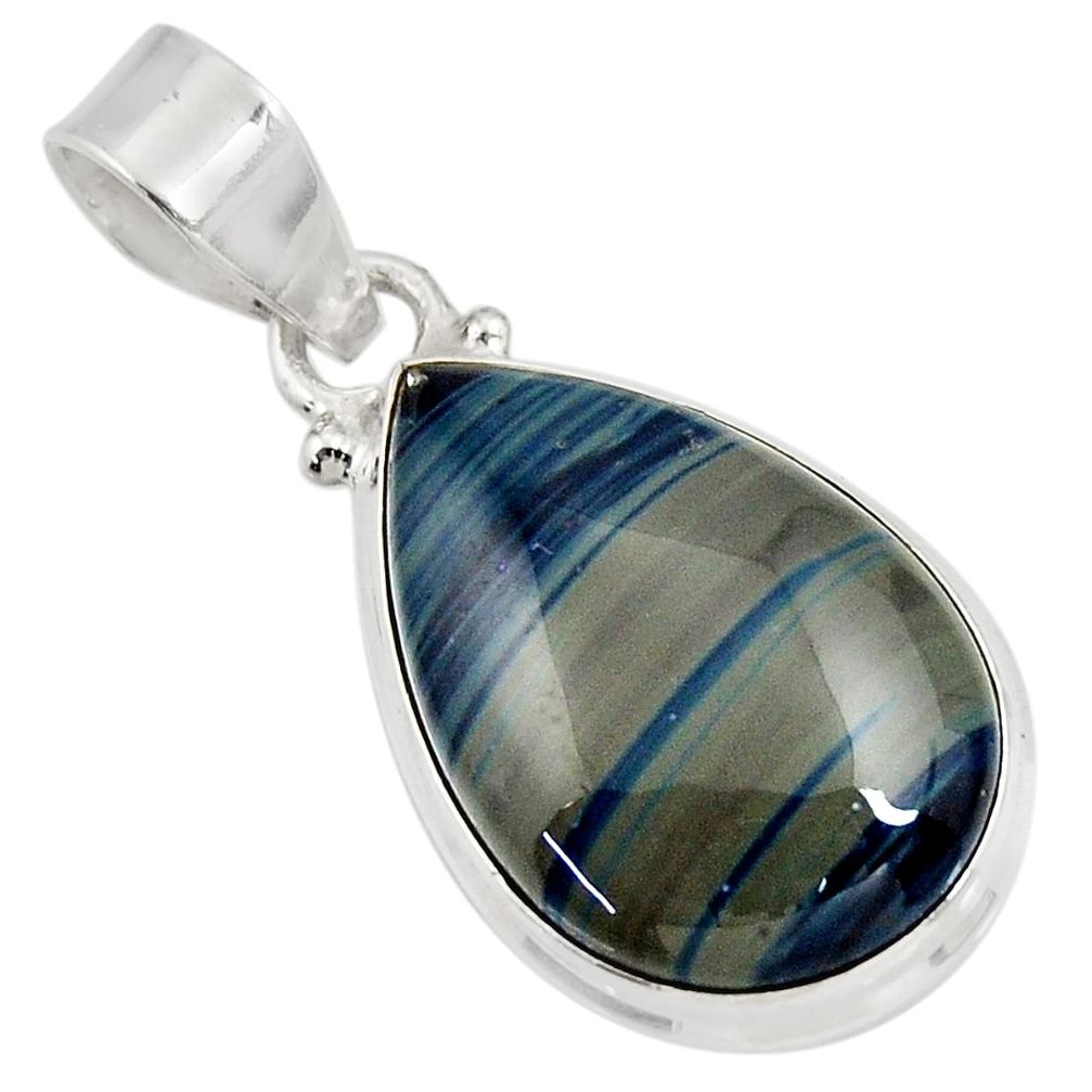  blue swedish slag 925 sterling silver pendant jewelry d39378