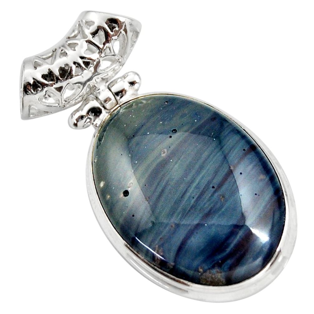  blue swedish slag 925 sterling silver pendant jewelry d42044