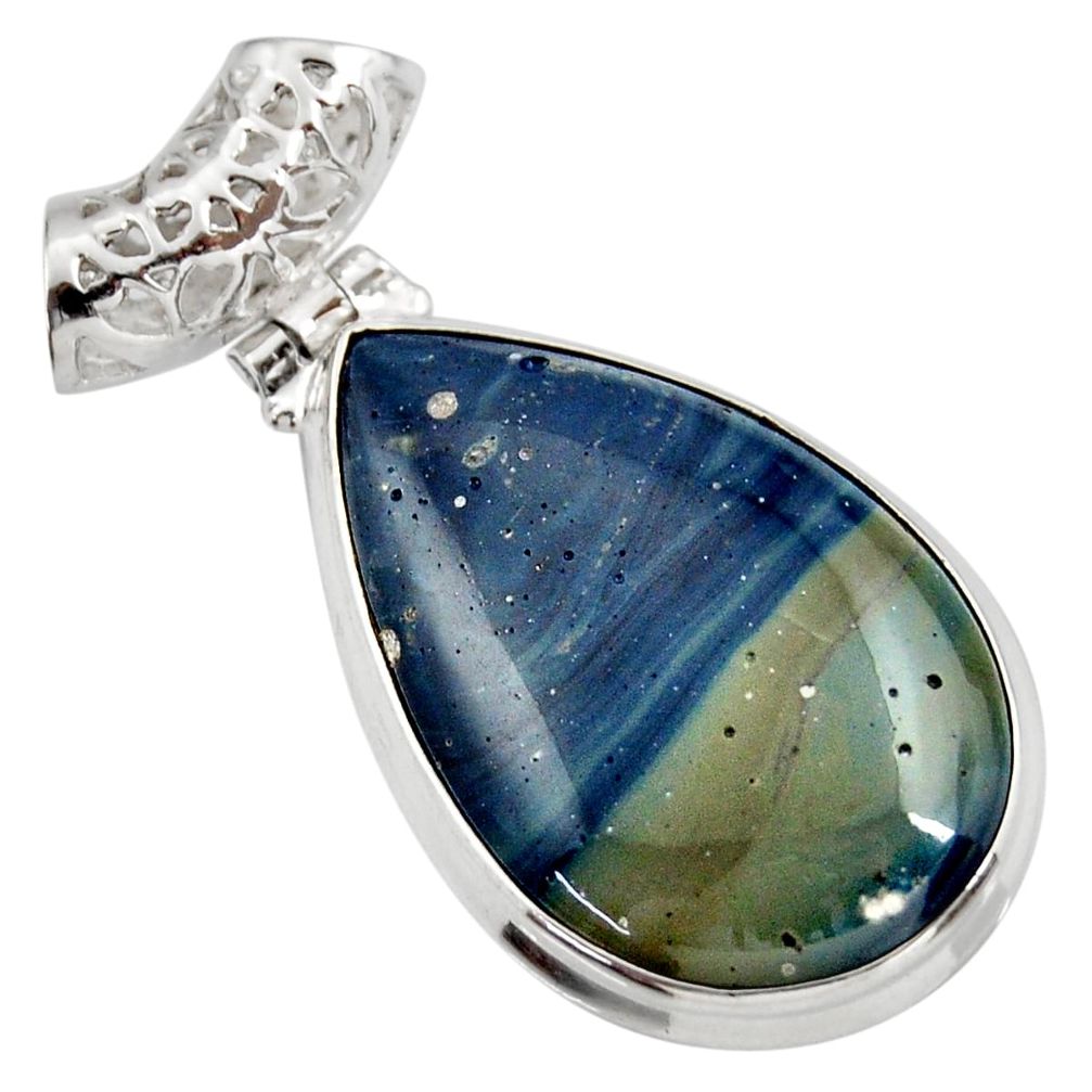  blue swedish slag 925 sterling silver pendant jewelry d42048